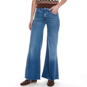 MOTHER NWT The Roller Fray 29 Work Hard Play Hard Wide Leg Jeans